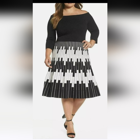 Anthropologie Dresses & Skirts - Eliza J Black And White Knit Piano Dress Sz 1X  NWT